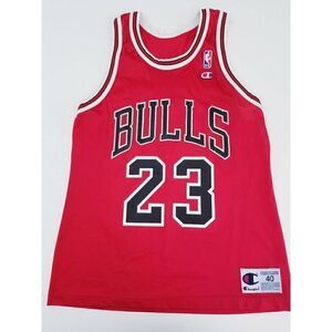 VINTAGE Michael Jordan Rare Chicago Bulls Champion 90s Jersey White Letters 23